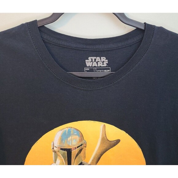 Star Wars Fifth Sun Graphic T Shirt The Mandalorian Baby Yoda Black Mens L - Picture 4 of 8